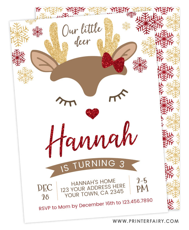 Little Deer Birthday Invitation