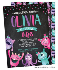 Little Monster Birthday Party Invitation