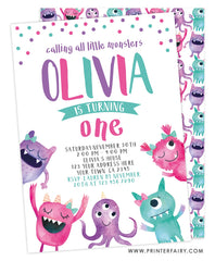 Little Monster Birthday Party Invitation