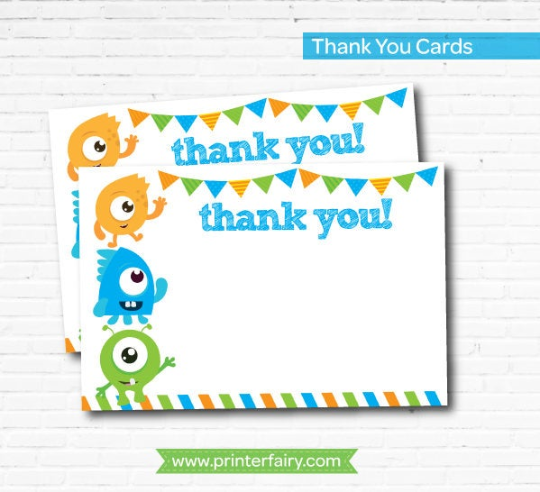 Little Monster Thank You Card