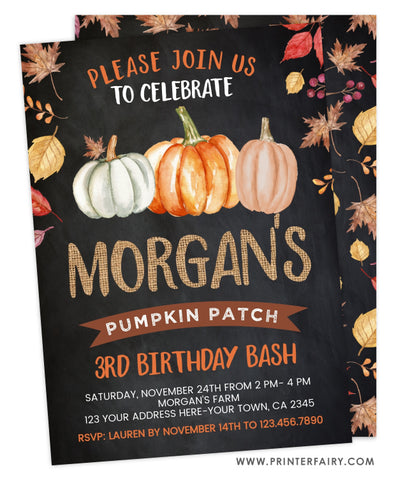 Little Pumpkin Birthday Invitation