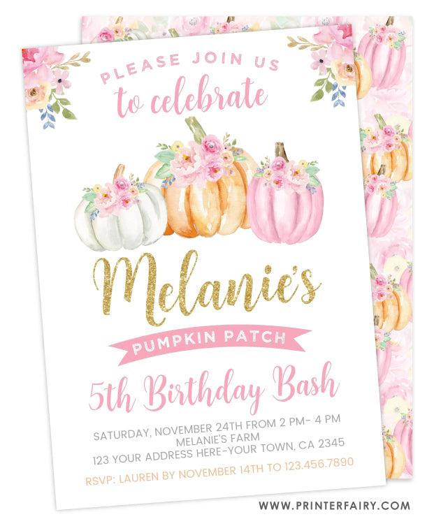 Little Pumpkin Birthday Invitation