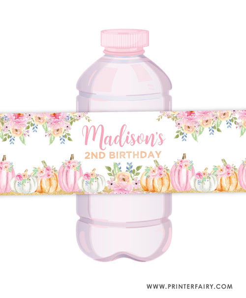 Little Pumpkin Water Bottle Label