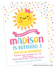 Little Sunshine Birthday Invitation