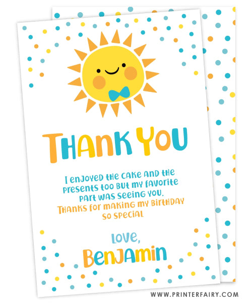 Little Sunshine Thank You Card