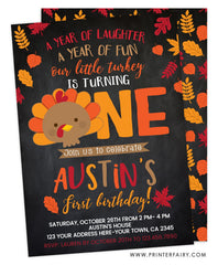 Little Turkey First Birthday Invitation