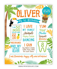 Luau Birthday Board