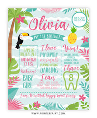 Luau Birthday Board