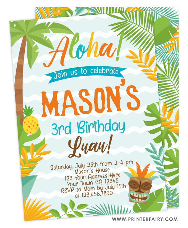 Luau Birthday Party Invitation