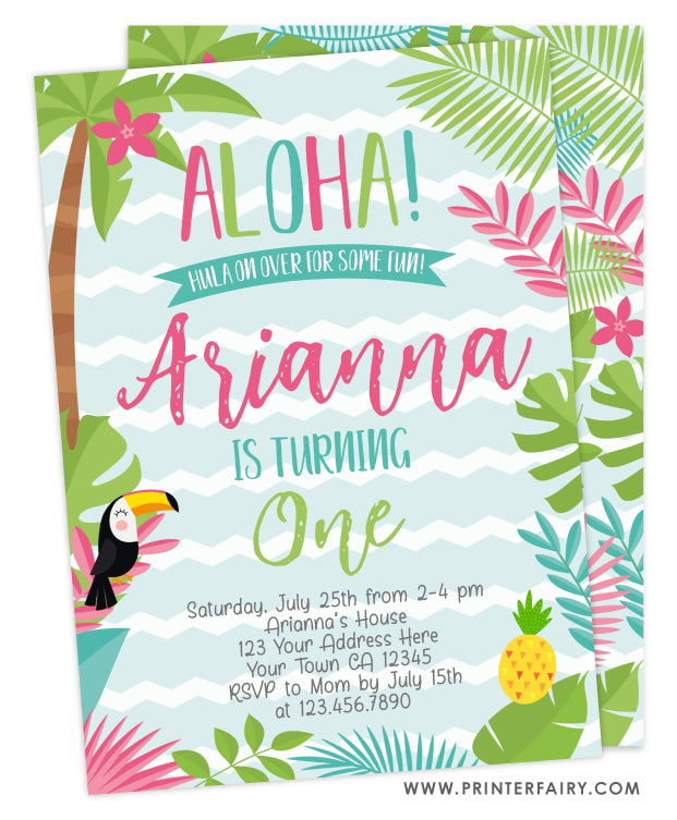 Luau Birthday Party Invitation