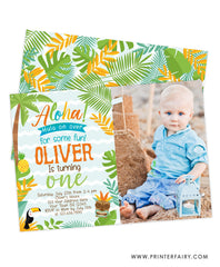 Luau Birthday Party Invitation with Photo