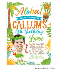 Luau Invitation with Photo