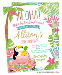 Luau Drive By Birthday Party Invitation