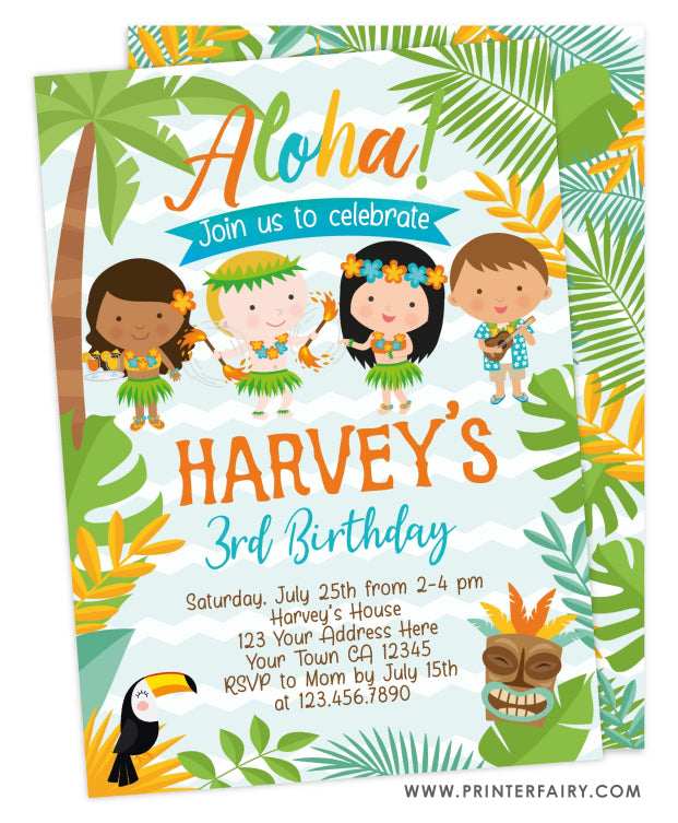 Luau Birthday Party Invitation