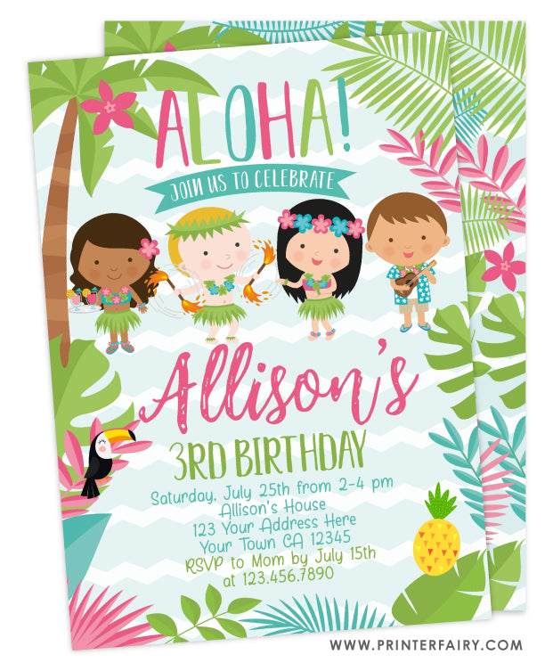 Luau Birthday Party Invitation