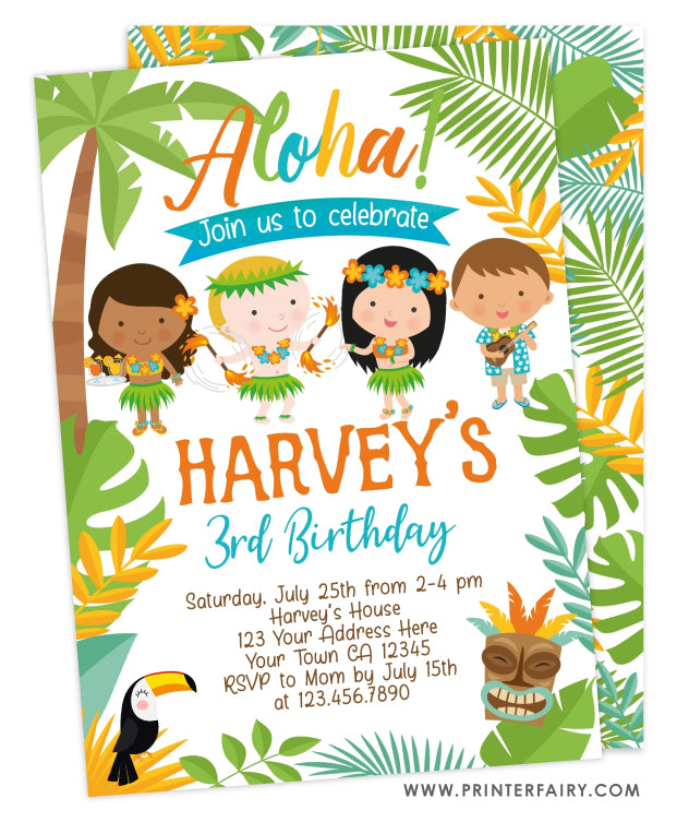 Luau Birthday Party Invitation