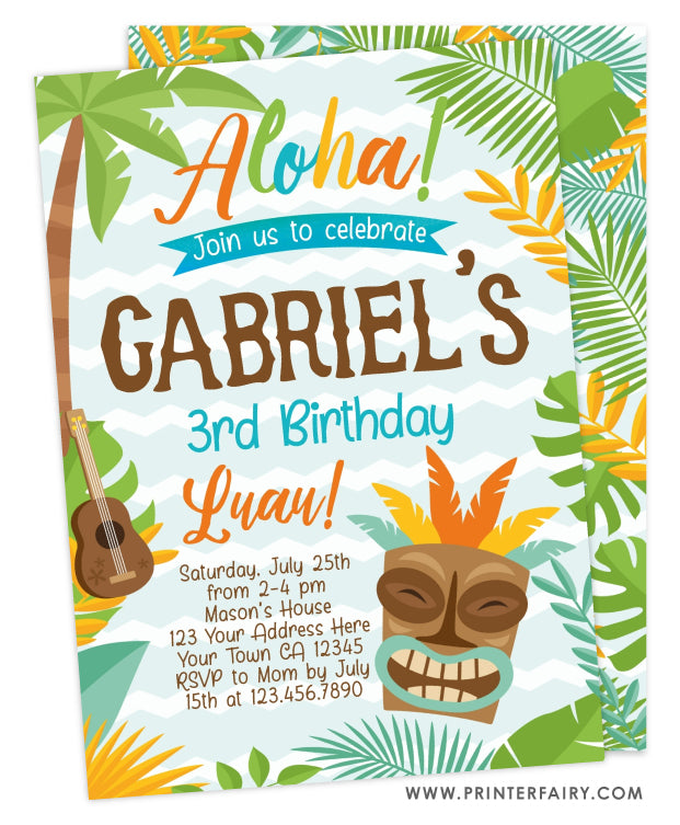 Luau Birthday Party Invitation