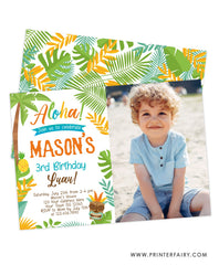 Luau Birthday Party Invitation with Photo