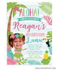 Luau Invitation with Photo