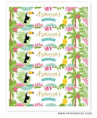 Luau Water Bottle Labels