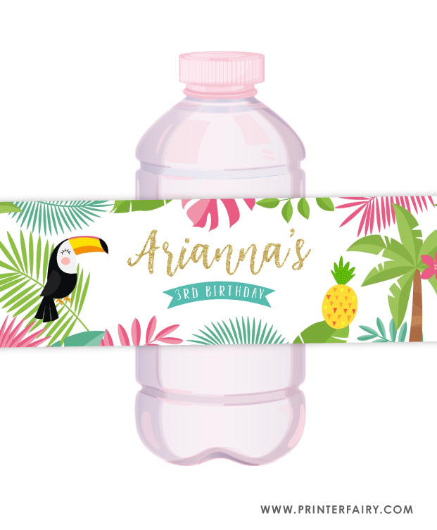 Luau Water Bottle Labels