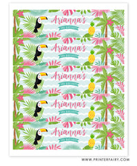 Luau Water Bottle Labels