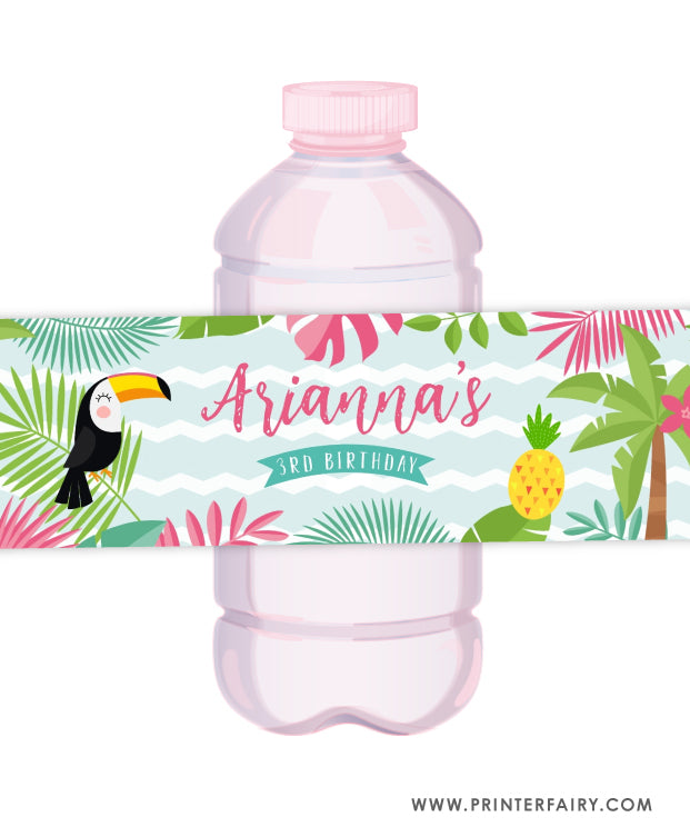 Luau Water Bottle Labels