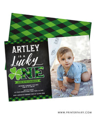 Lucky One Birthday Invitation with Photo