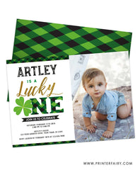 Lucky One Birthday Invitation with Photo