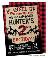 Lumberjack Birthday Invitation