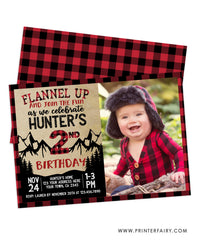 Lumberjack Birthday Invitation with Photo