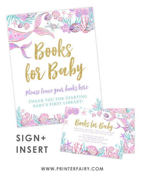 Mermaid Baby Shower Books for Baby