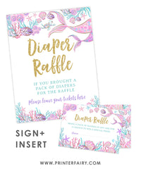 Mermaid Baby Shower Diaper Raffle