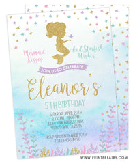 Mermaid Birthday Invitation