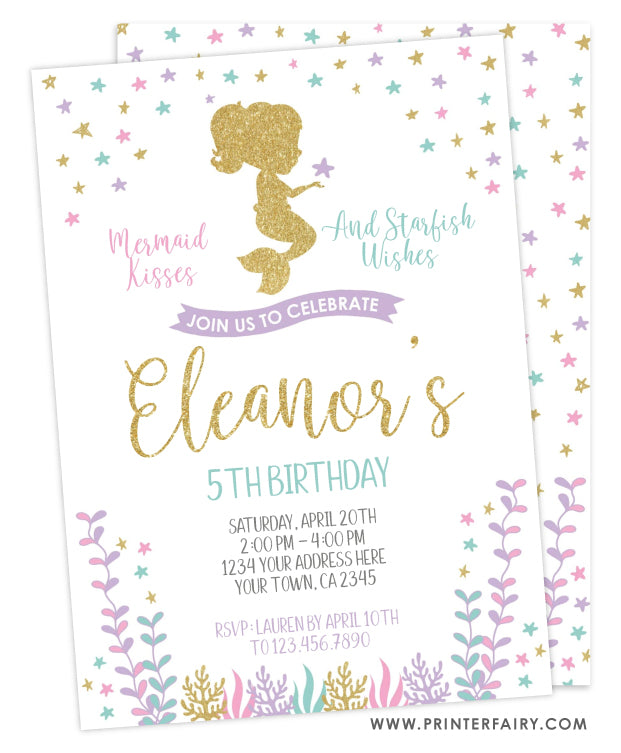 Mermaid Birthday Invitation