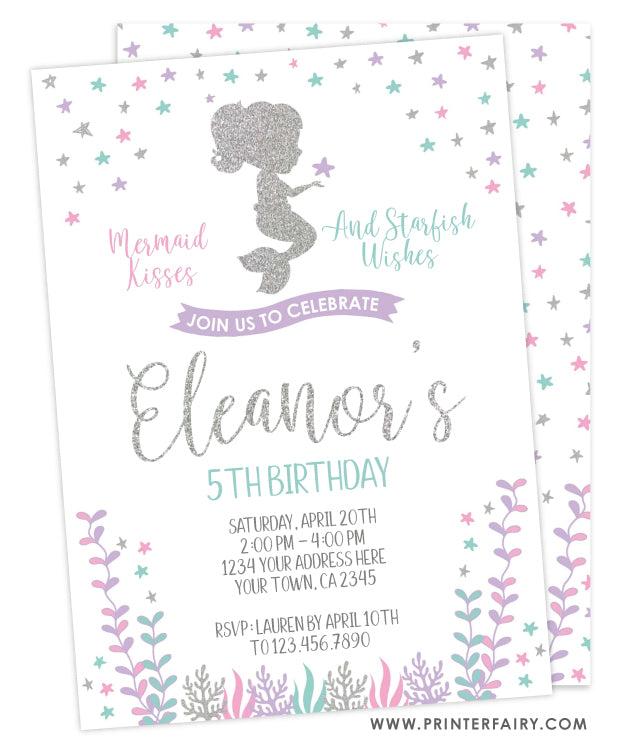 Mermaid Birthday Invitation