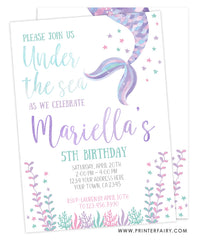 Mermaid Birthday Invitation