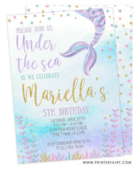 Mermaid Birthday Invitation