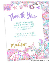 Mermaid Thank You Card