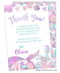 Mermaid Thank You Card