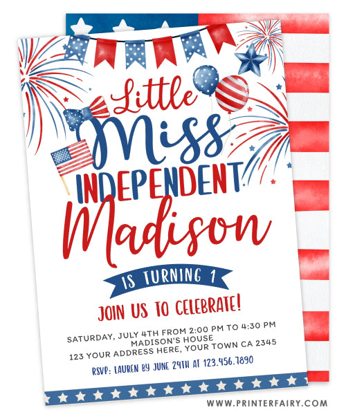 Miss Independent Birthday Invitation