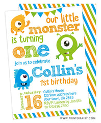 Little Monster Birthday Party Invitation