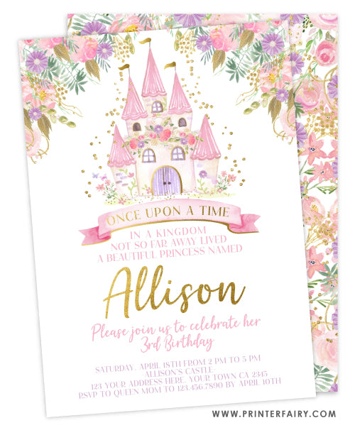 Once Upon a Time Castle Invitation