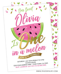 One in a Melon Birthday Invitation