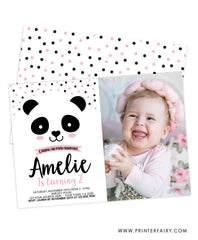 Panda Birthday Invitation with Photo