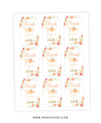 Peach Favor Tags