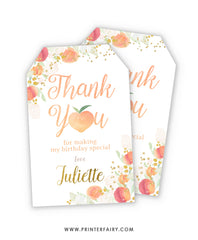 Peach Favor Tags