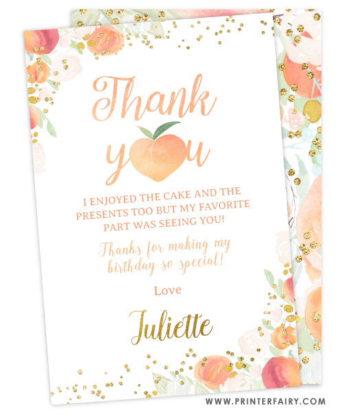 Peach Thank You Card