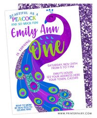 Peacock Birthday Invitation