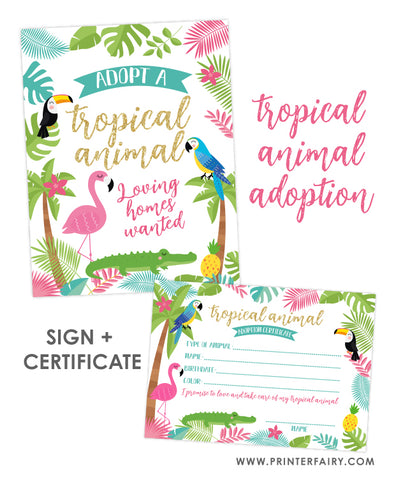 Tropical Animal Adoption Pack
